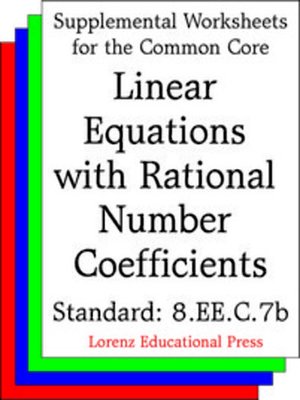 cover image of CCSS 8.EE.C.7b Linear Equations with Rational Number Coefficients